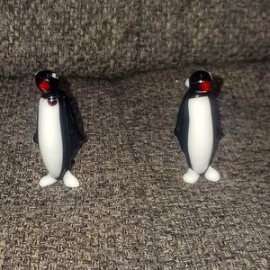 A pair of Vintage Miniature Glass Penguin Figurine